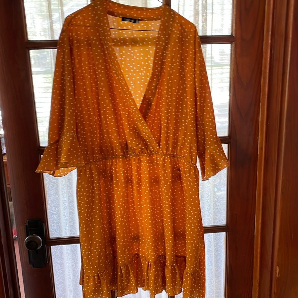Orange Boohoo polka dot dress Size 20